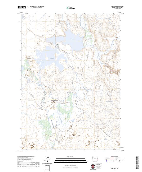 Cow Lakes, OR — USGS 7.5-minute topo (2024)