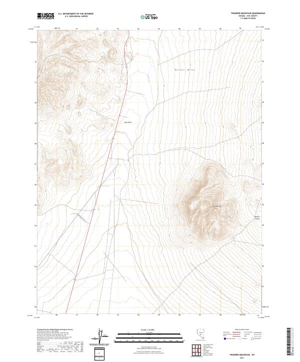 Thunder Mountain, NV — USGS 7.5-minute topo (2021)