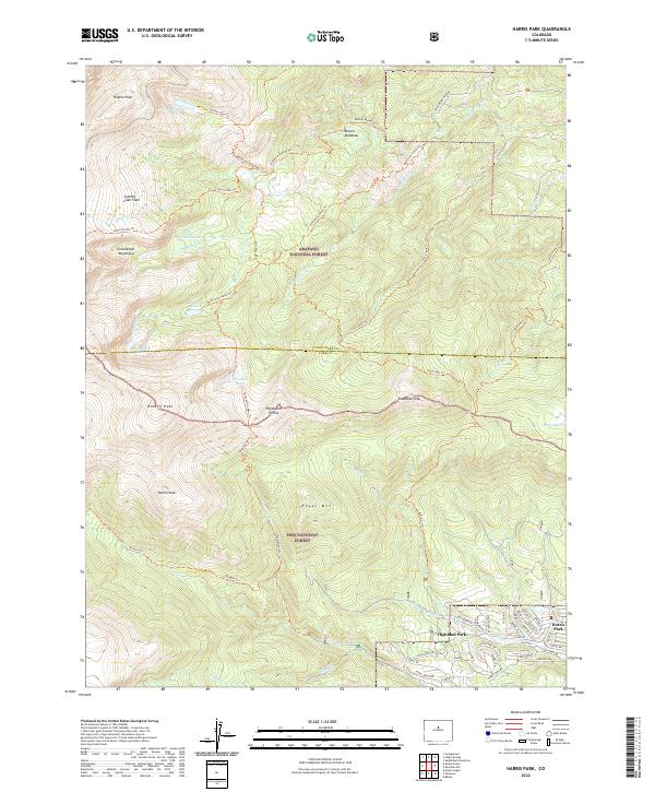 Harris Park, CO — USGS 7.5-minute topo (2022)