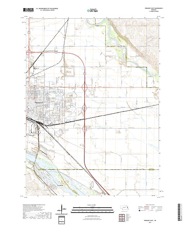 Fremont East, NE — USGS 7.5-minute topo (2021)