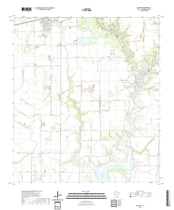 Blessing, TX — USGS 7.5-minute topo (2022)