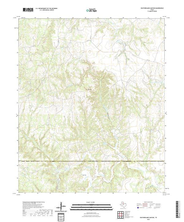 Southerland Canyon, TX — USGS 7.5-minute topo (2022)