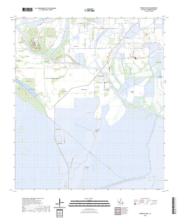 Forked Island, LA — USGS 7.5-minute topo (2024)