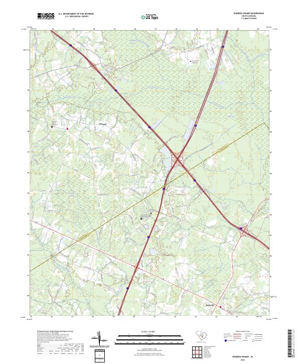 Wadboo Swamp, SC — USGS 7.5-minute topo (2024)