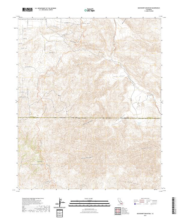 Bucksnort Mountain, CA — USGS 7.5-minute topo (2021)