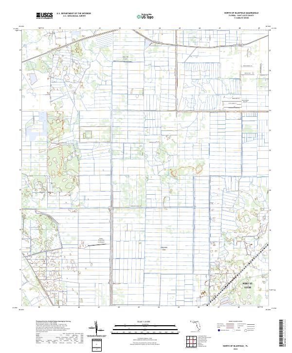 North of Bluefield, FL — USGS 7.5-minute topo (2024)