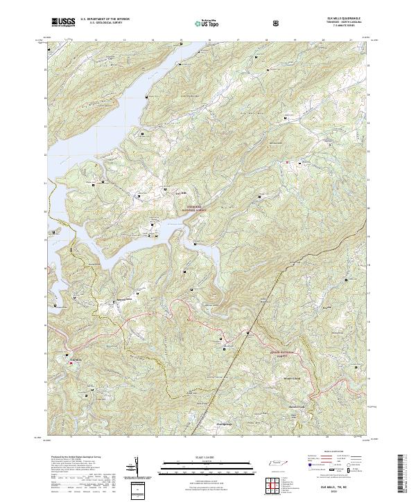 Elk Mills, TN-NC — USGS 7.5-minute topo (2022)