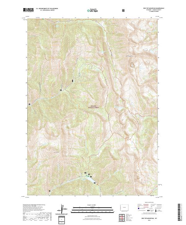 Red Top Mountain, WY — USGS 7.5-minute topo (2021)