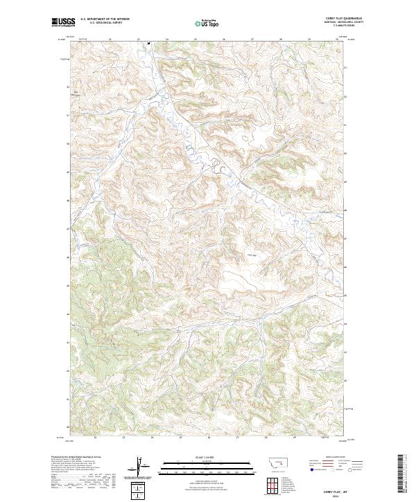 Corey Flat, MT — USGS 7.5-minute topo (2024)
