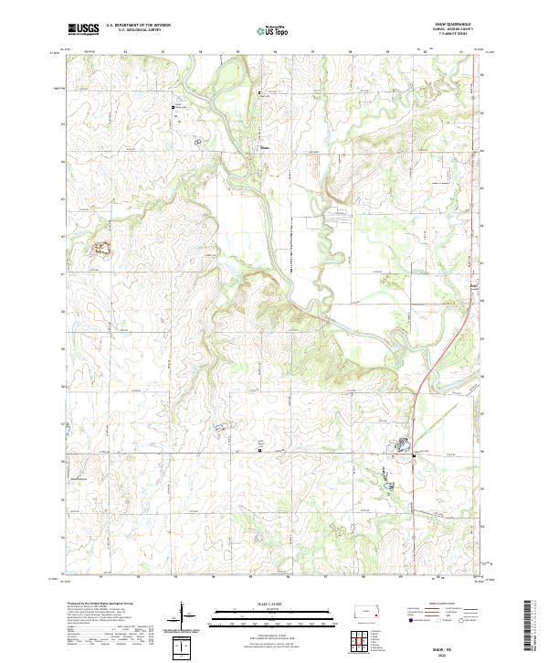 Shaw, KS — USGS 7.5-minute topo (2022)