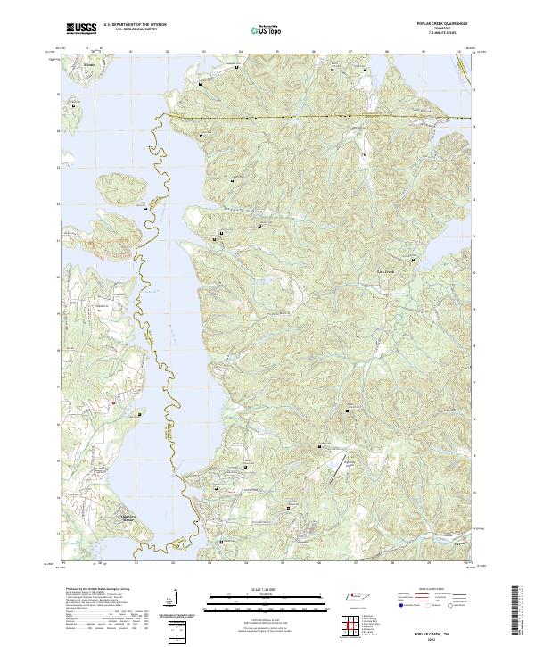 Poplar Creek, TN — USGS 7.5-minute topo (2022)