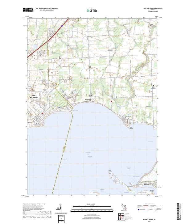 New Baltimore, MI — USGS 7.5-minute topo (2023)