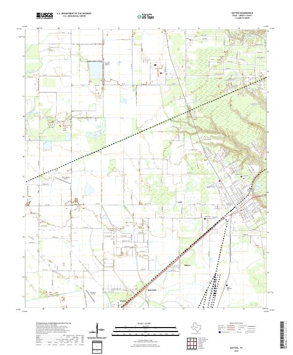 Dayton, TX — USGS 7.5-minute topo (2022)