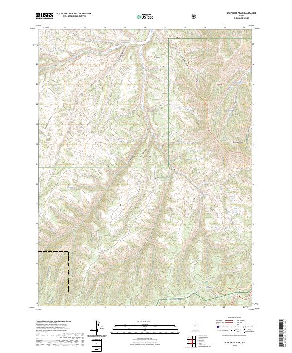 Gray Head Peak, UT — USGS 7.5-minute topo (2023)
