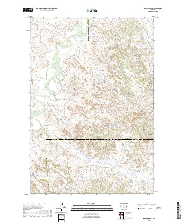 Brandenberg, MT — USGS 7.5-minute topo (2024)
