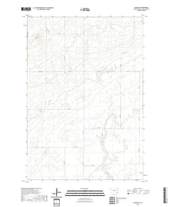 Blunt NW, SD — USGS 7.5-minute topo (2021)