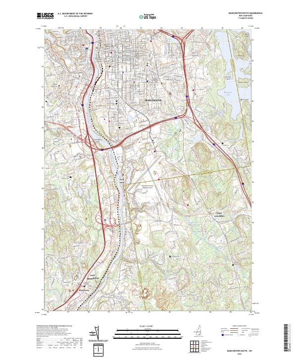 Manchester South, NH — USGS 7.5-minute topo (2024)