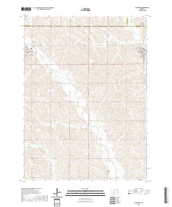 Clarkson, NE — USGS 7.5-minute topo (2021)