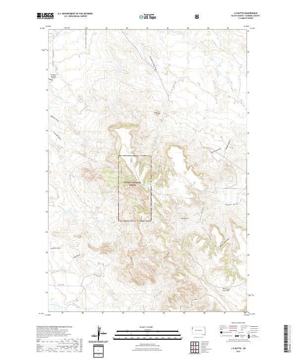 J K Butte, SD — USGS 7.5-minute topo (2021)