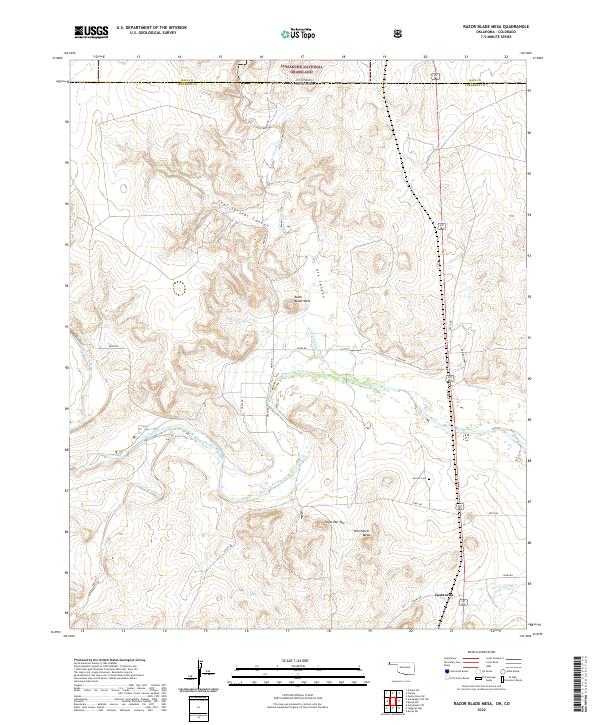 Razor Blade Mesa, OK-CO — USGS 7.5-minute topo (2022)