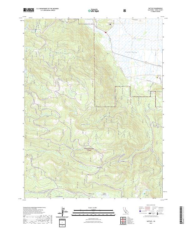 Sattley, CA — USGS 7.5-minute topo (2021)