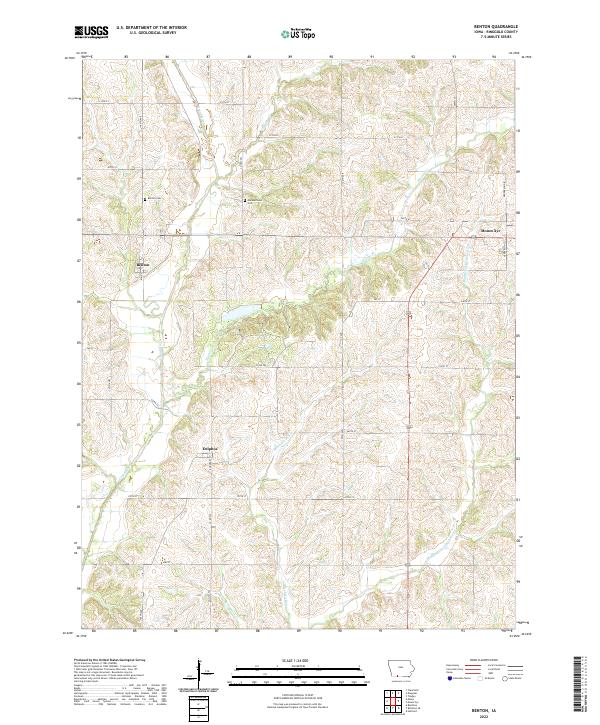 Benton, IA — USGS 7.5-minute topo (2022)