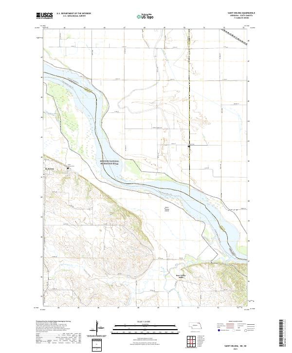 Saint Helena, NE-SD — USGS 7.5-minute topo (2021)
