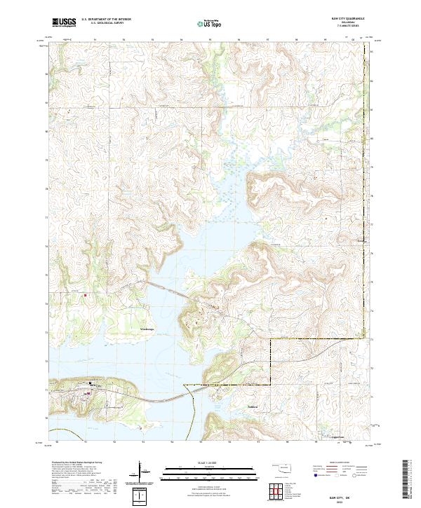 Kaw City, OK — USGS 7.5-minute topo (2022)