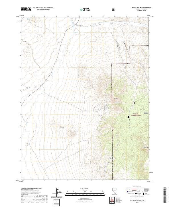 Big Ten Peak West, NV — USGS 7.5-minute topo (2021)