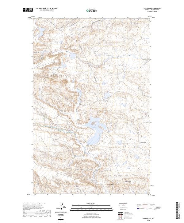Putnam Lake, MT — USGS 7.5-minute topo (2024)