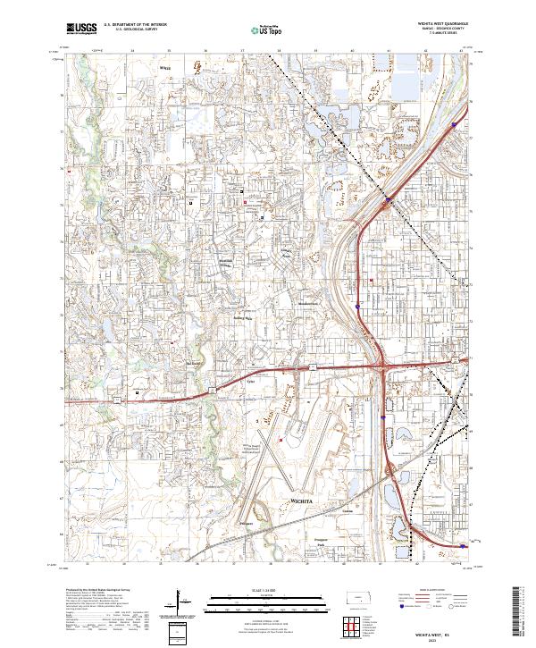 Wichita West, KS — USGS 7.5-minute topo (2023)