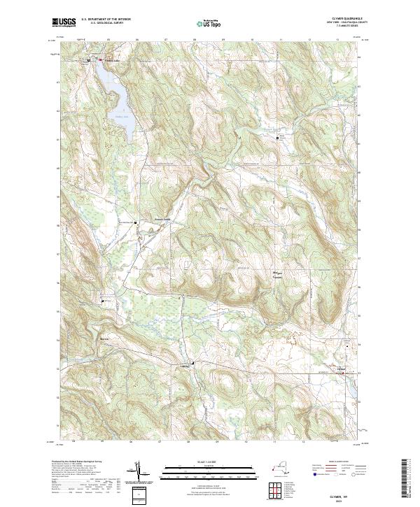 Clymer, NY — USGS 7.5-minute topo (2023)