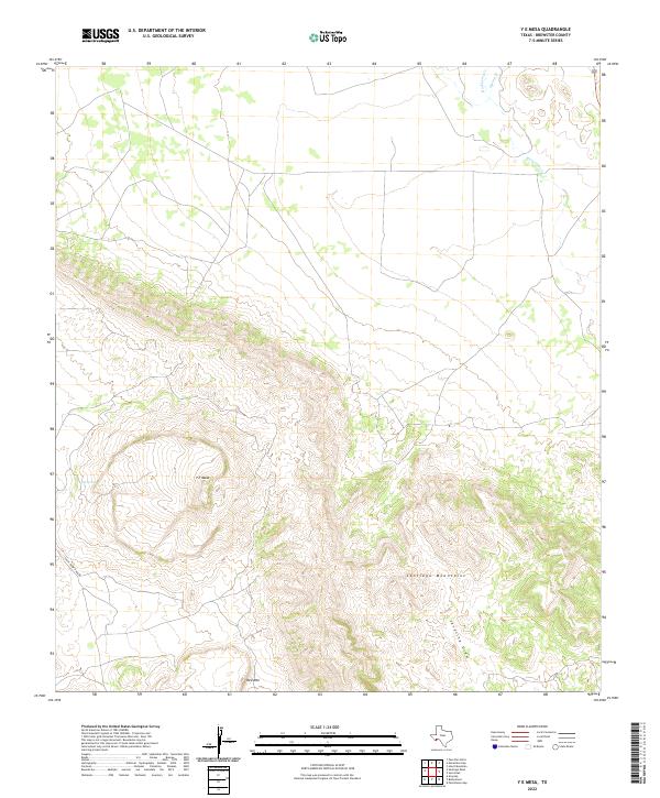 Y E Mesa, TX — USGS 7.5-minute topo (2022)