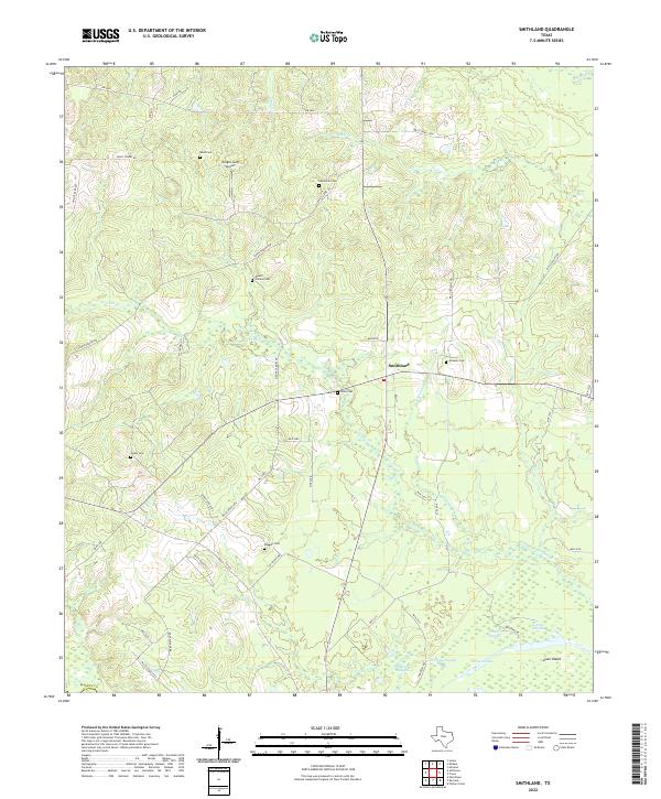 Smithland, TX — USGS 7.5-minute topo (2022)