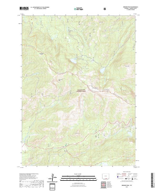Bridger Peak, WY — USGS 7.5-minute topo (2021)