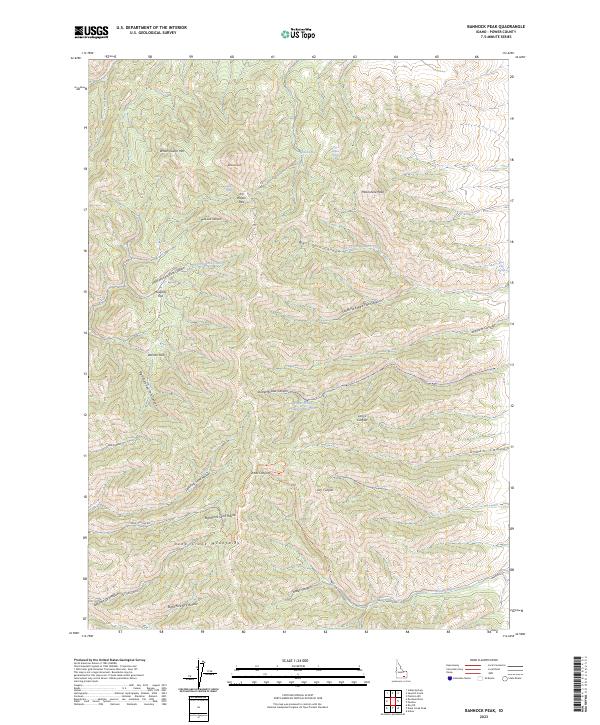 Bannock Peak, ID — USGS 7.5-minute topo (2023)