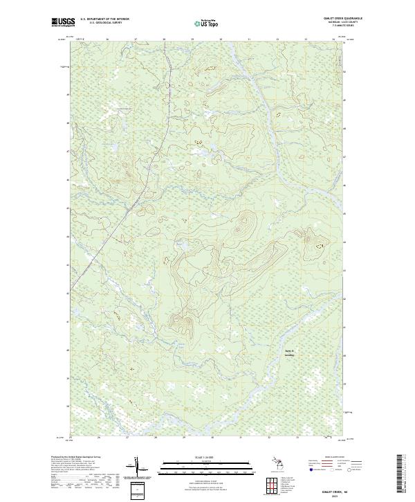 Gimlet Creek, MI — USGS 7.5-minute topo (2023)