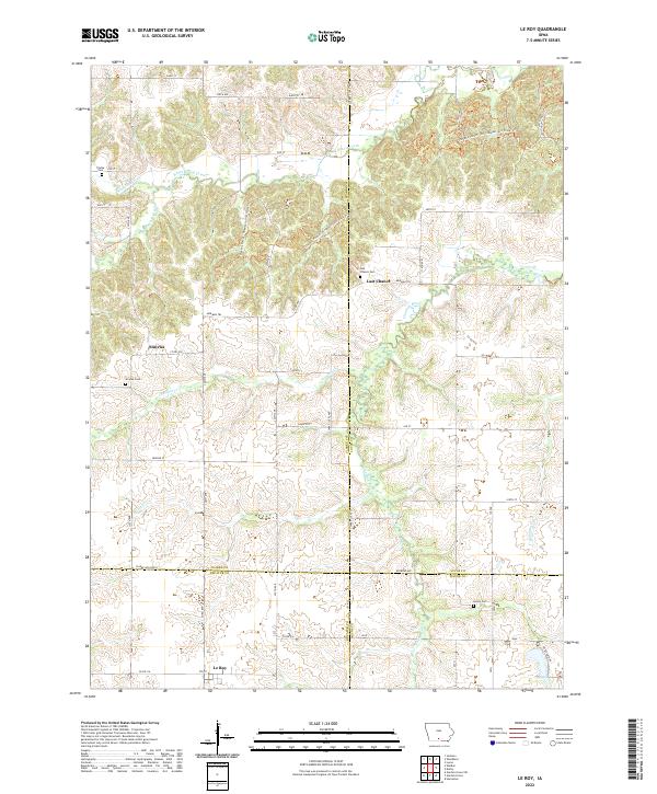 Le Roy, IA — USGS 7.5-minute topo (2022)
