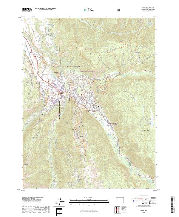 Aspen, CO — USGS 7.5-minute topo (2022)