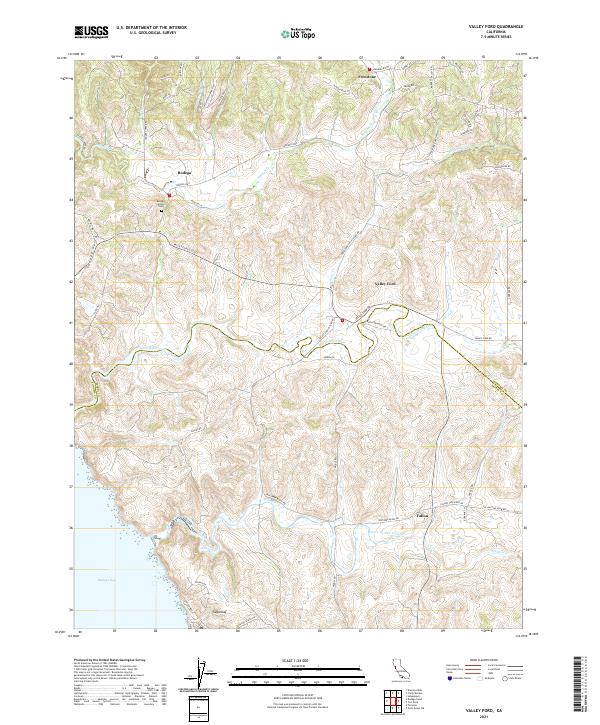 Valley Ford, CA — USGS 7.5-minute topo (2021)