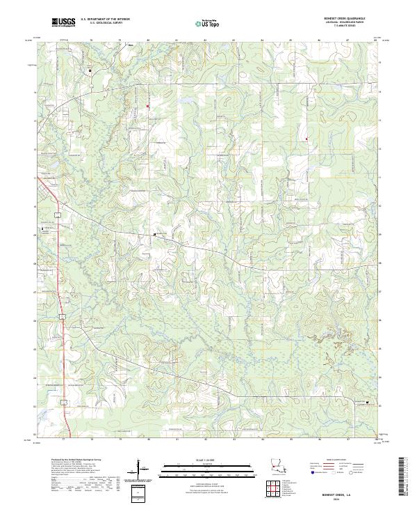 Boneset Creek, LA — USGS 7.5-minute topo (2024)