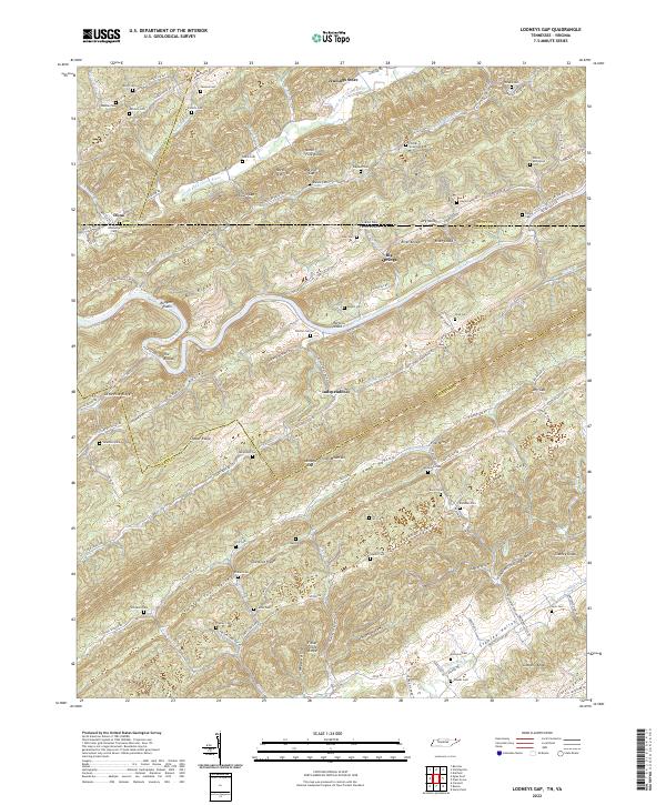 Looneys Gap, TN-VA — USGS 7.5-minute topo (2022)