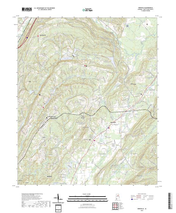 Odenville, AL — USGS 7.5-minute topo (2024)