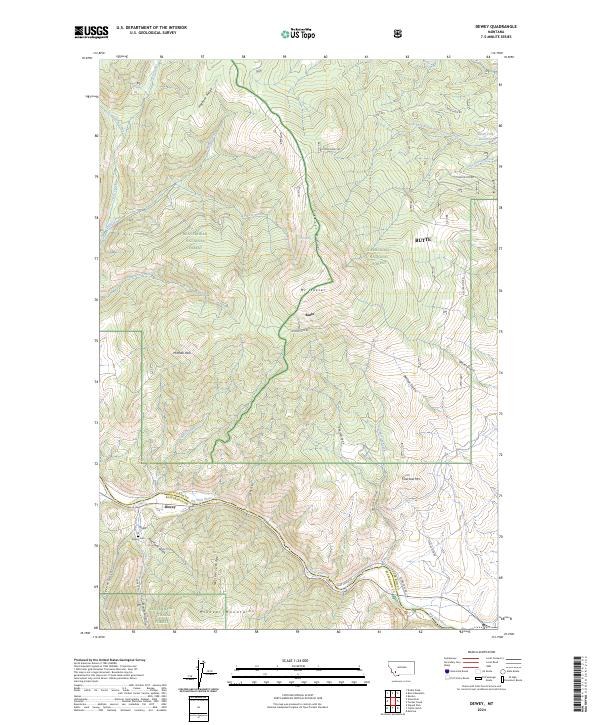 Dewey, MT — USGS 7.5-minute topo (2024)