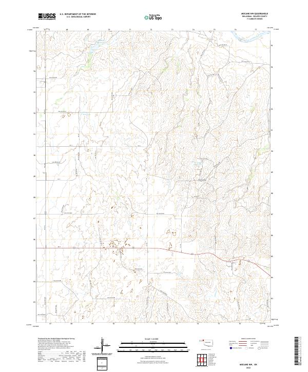 Mocane NW, OK — USGS 7.5-minute topo (2022)