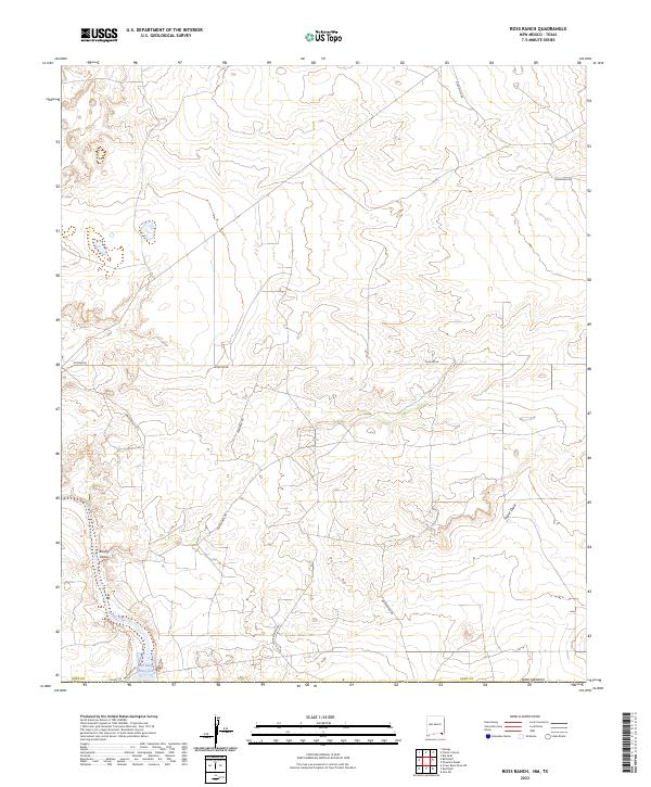 Ross Ranch, NM-TX — USGS 7.5-minute topo (2023)