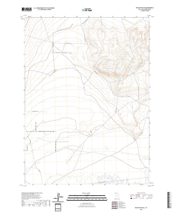 Kelton Pass SE, UT — USGS 7.5-minute topo (2023)