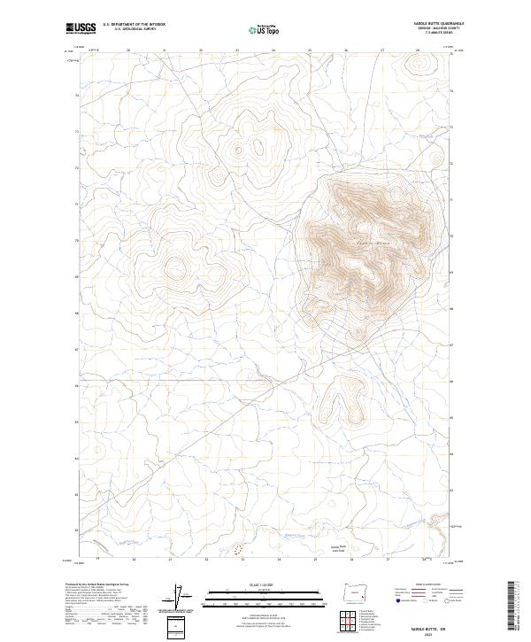 Saddle Butte, OR — USGS 7.5-minute topo (2023)
