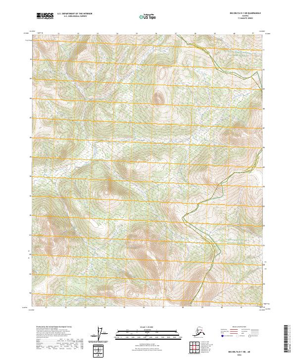 Big Delta D-1 NE, AK — USGS 7.5-minute topo (2024)