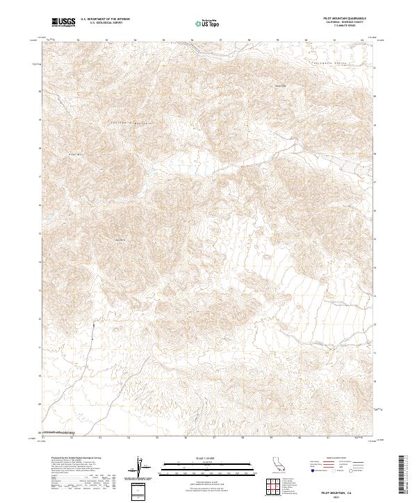 Pilot Mountain, CA — USGS 7.5-minute topo (2021)